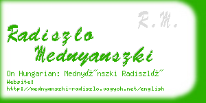 radiszlo mednyanszki business card